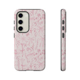 Pink Floral Bow Phone Case - Preppy Bows Protective Phone Cover for iPhone, Samsung, Pixel