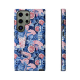 Beachy Blue Collage Phone Case - Trendy Navy Blue and Pink Aesthetic Protective Phone Cover for iPhone, Samsung, Pixel