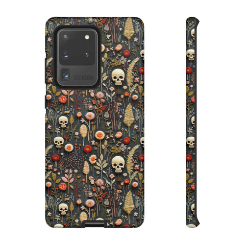 Magical Skull Garden Aesthetic 3D Phone Case for iPhone, Samsung, Pixel