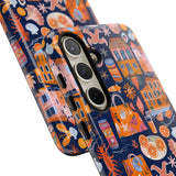 Citrus Coast Collage Phone Case - Blue Orange Trendy Coastal Art Protective Phone Cover for iPhone, Samsung, Pixel