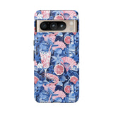 Beachy Blue Collage Phone Case - Trendy Navy Blue and Pink Aesthetic Protective Phone Cover for iPhone, Samsung, Pixel