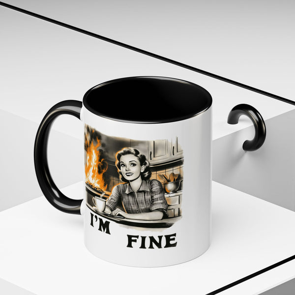"I'm Fine" Retro Art Mug - Nostalgic Charm & Classic Humor Gift