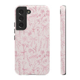 Pink Floral Bow Phone Case - Preppy Bows Protective Phone Cover for iPhone, Samsung, Pixel