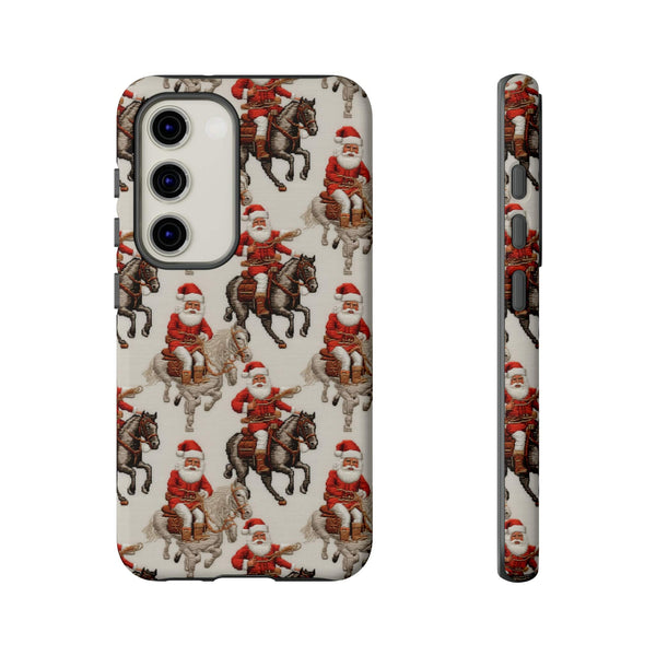 Cowboy Santa Embroidery Phone Case for iPhone, Samsung, Pixel