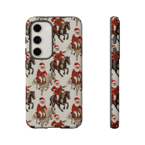 Cowboy Santa Embroidery Phone Case for iPhone, Samsung, Pixel