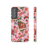 Strawberry Collage Phone Case - Pink Trendy Aesthetic Protective Phone Cover for iPhone, Samsung, Pixel