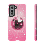 Disco Ball Phone Case - Pink Trendy Retro Mirror Ball Protective Phone Cover for iPhone, Samsung, Pixel