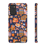 Citrus Coast Collage Phone Case - Blue Orange Trendy Coastal Art Protective Phone Cover for iPhone, Samsung, Pixel