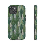 Christmas Forest 3D Aesthetic Phone Case for iPhone, Samsung, Pixel iPhone 15 / Matte