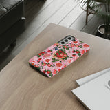 Strawberry Collage Phone Case - Pink Trendy Aesthetic Protective Phone Cover for iPhone, Samsung, Pixel