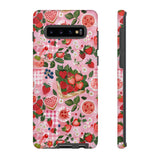 Strawberry Collage Phone Case - Pink Trendy Aesthetic Protective Phone Cover for iPhone, Samsung, Pixel