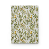 Dainty Leaves Wildflower Journal - Green Flowers Hardcover Blank Notebook