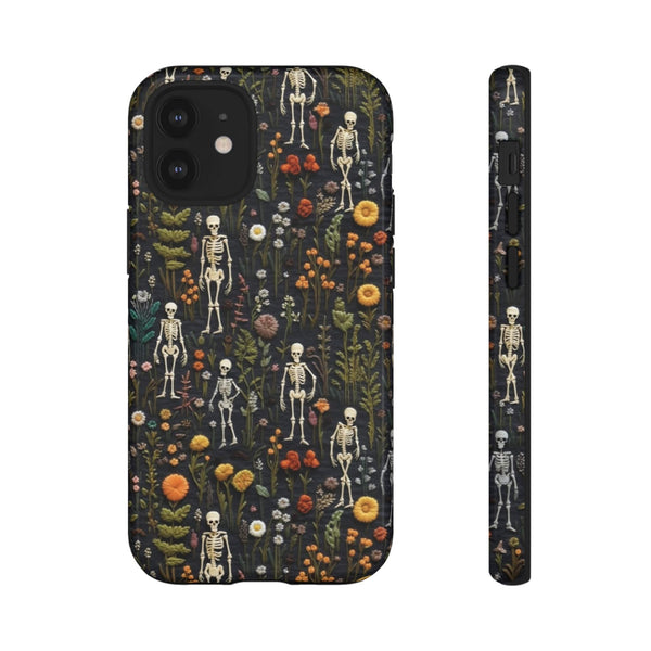 Mini Skeletons in Mystique Garden 3D Phone Case for iPhone, Samsung, Pixel