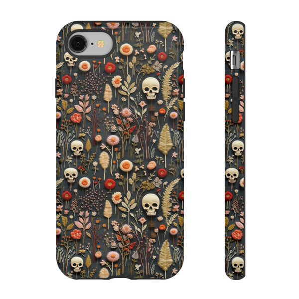 Magical Skull Garden Aesthetic 3D Phone Case for iPhone, Samsung, Pixel