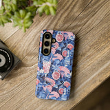 Beachy Blue Collage Phone Case - Trendy Navy Blue and Pink Aesthetic Protective Phone Cover for iPhone, Samsung, Pixel