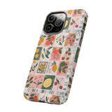 Fruit Stamps Collage Phone Case - Trendy Stickers Aesthetic Protective Phone Cover for iPhone, Samsung, Pixel