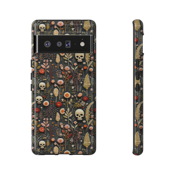 Magical Skull Garden Aesthetic 3D Phone Case for iPhone, Samsung, Pixel