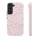 Pink Floral Bow Phone Case - Preppy Bows Protective Phone Cover for iPhone, Samsung, Pixel