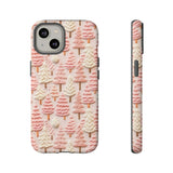 Pink Christmas Trees 3D Embroidery Phone Case for iPhone, Samsung, Pixel iPhone 14 / Matte