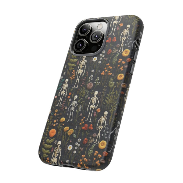 Mini Skeletons in Mystique Garden 3D Phone Case for iPhone, Samsung, Pixel