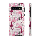 Pink Winter Woodland Aesthetic Embroidery Phone Case for iPhone, Samsung, Pixel Samsung Galaxy S10 / Matte