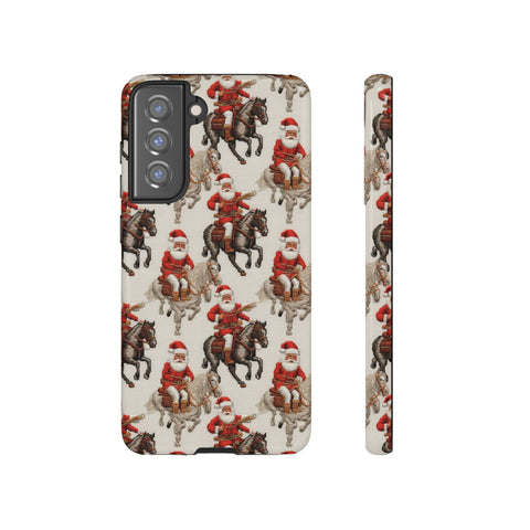 Cowboy Santa Embroidery Phone Case for iPhone, Samsung, Pixel