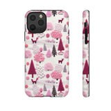 Pink Winter Woodland Aesthetic Embroidery Phone Case for iPhone, Samsung, Pixel iPhone 11 Pro / Matte