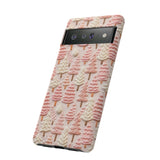Pink Christmas Trees 3D Embroidery Phone Case for iPhone, Samsung, Pixel