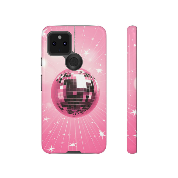 Disco Ball Phone Case - Pink Trendy Retro Mirror Ball Protective Phone Cover for iPhone, Samsung, Pixel