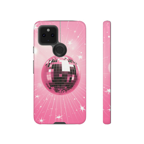 Disco Ball Phone Case - Pink Trendy Retro Mirror Ball Protective Phone Cover for iPhone, Samsung, Pixel