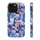 Beachy Blue Collage Phone Case - Trendy Navy Blue and Pink Aesthetic Protective Phone Cover for iPhone, Samsung, Pixel