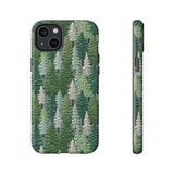 Christmas Forest 3D Aesthetic Phone Case for iPhone, Samsung, Pixel iPhone 14 Plus / Glossy