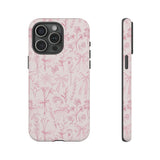 Pink Floral Bow Phone Case - Preppy Bows Protective Phone Cover for iPhone, Samsung, Pixel