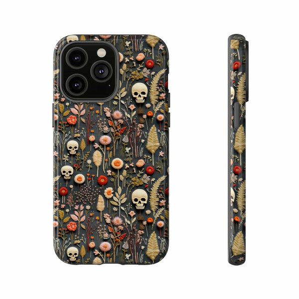 Magical Skull Garden Aesthetic 3D Phone Case for iPhone, Samsung, Pixel