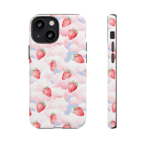 Dreamy Strawberry Cloud Phone Case - Pretty Pink Sky Protective Phone Cover for iPhone, Samsung, Pixel