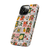 Fruit Stamps Collage Phone Case - Trendy Stickers Aesthetic Protective Phone Cover for iPhone, Samsung, Pixel