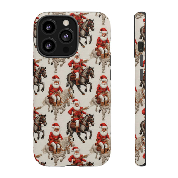 Cowboy Santa Embroidery Phone Case for iPhone, Samsung, Pixel