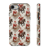 Cowboy Santa Embroidery Phone Case for iPhone, Samsung, Pixel iPhone 8 / Glossy