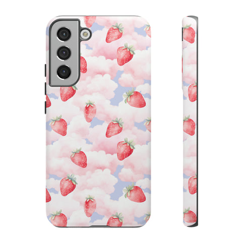 Dreamy Strawberry Cloud Phone Case - Pretty Pink Sky Protective Phone Cover for iPhone, Samsung, Pixel