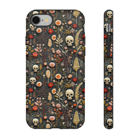 Magical Skull Garden Aesthetic 3D Phone Case for iPhone, Samsung, Pixel