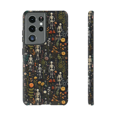 Mini Skeletons in Mystique Garden 3D Phone Case for iPhone, Samsung, Pixel