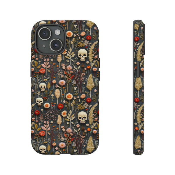 Magical Skull Garden Aesthetic 3D Phone Case for iPhone, Samsung, Pixel