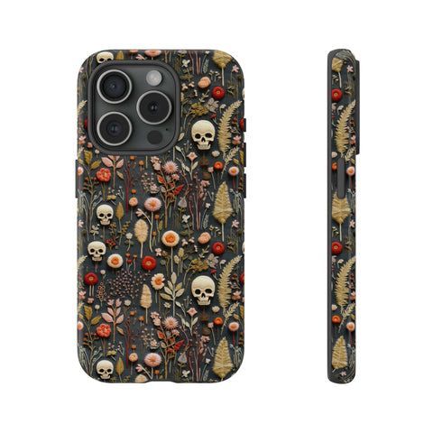 Magical Skull Garden Aesthetic 3D Phone Case for iPhone, Samsung, Pixel