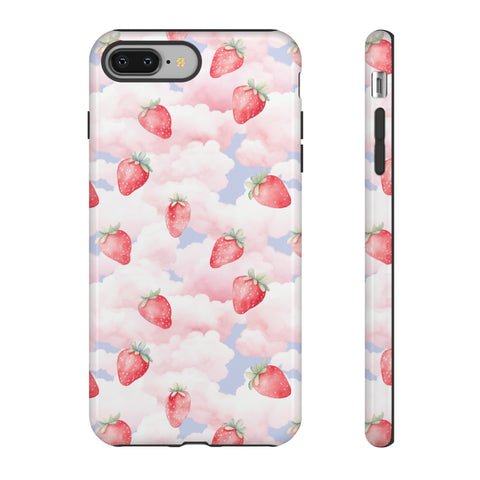 Dreamy Strawberry Cloud Phone Case - Pretty Pink Sky Protective Phone Cover for iPhone, Samsung, Pixel