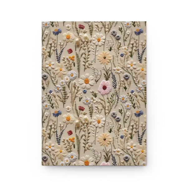 Whimsical Wildflowers 3D Embroidery Aesthetic Journal - Hardcover Flowers Notebook