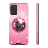 Disco Ball Phone Case - Pink Trendy Retro Mirror Ball Protective Phone Cover for iPhone, Samsung, Pixel