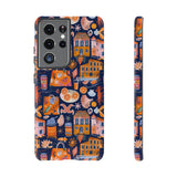 Citrus Coast Collage Phone Case - Blue Orange Trendy Coastal Art Protective Phone Cover for iPhone, Samsung, Pixel