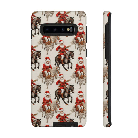 Cowboy Santa Embroidery Phone Case for iPhone, Samsung, Pixel