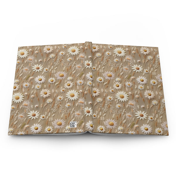 Wildflower Meadow Daisy Journal - Hardcover Blank Lined Notebook