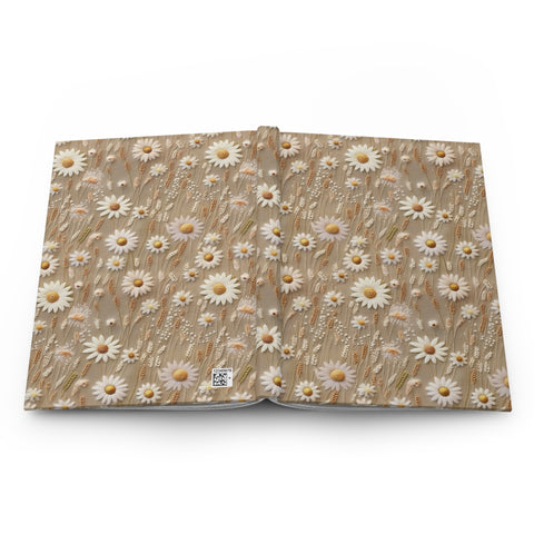 Wildflower Meadow Daisy Journal - Hardcover Blank Lined Notebook